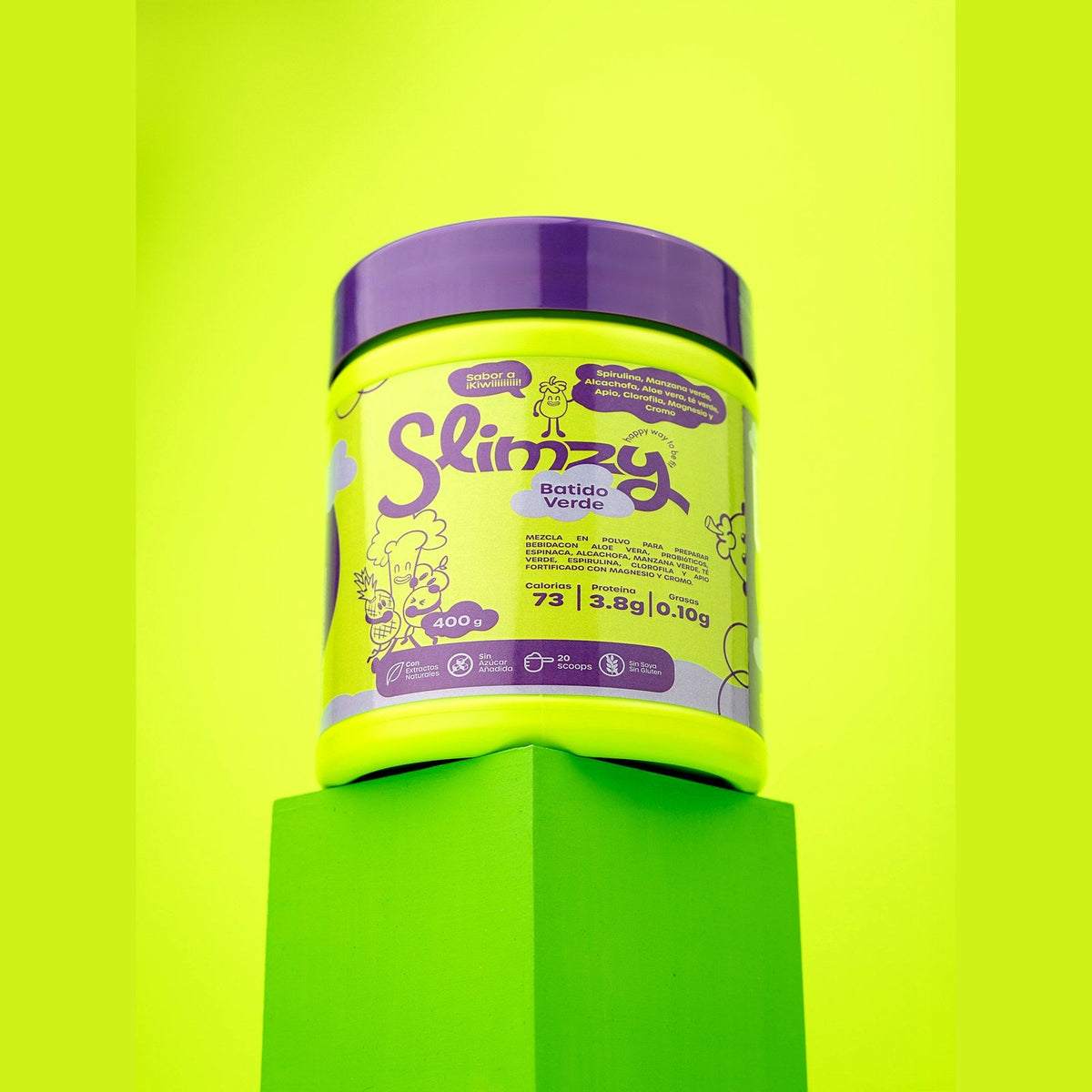 Slimzy Batido Verde fondo neón